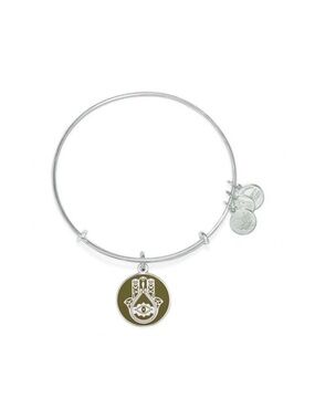 Alex and Ani Hand of Fatima Bangle Bracelet - Avocado & Silver